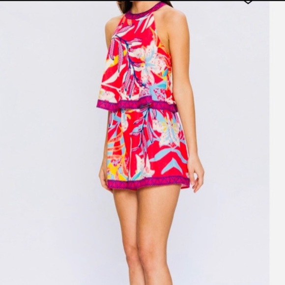 Flying Tomato Pants - BNWTs Flying Tomato Tropical FLORAL ROMPER~Large